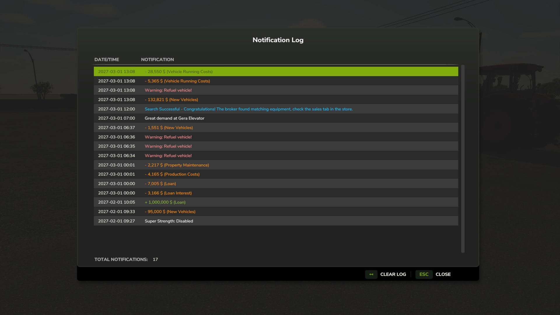 Notification Log V1.0.1