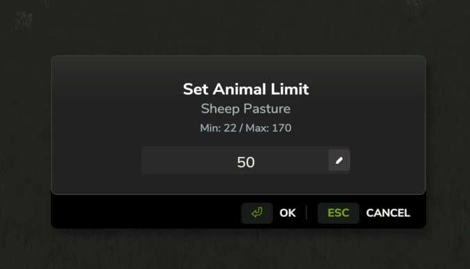 Limit Husbandry Animals BETA v1.0
