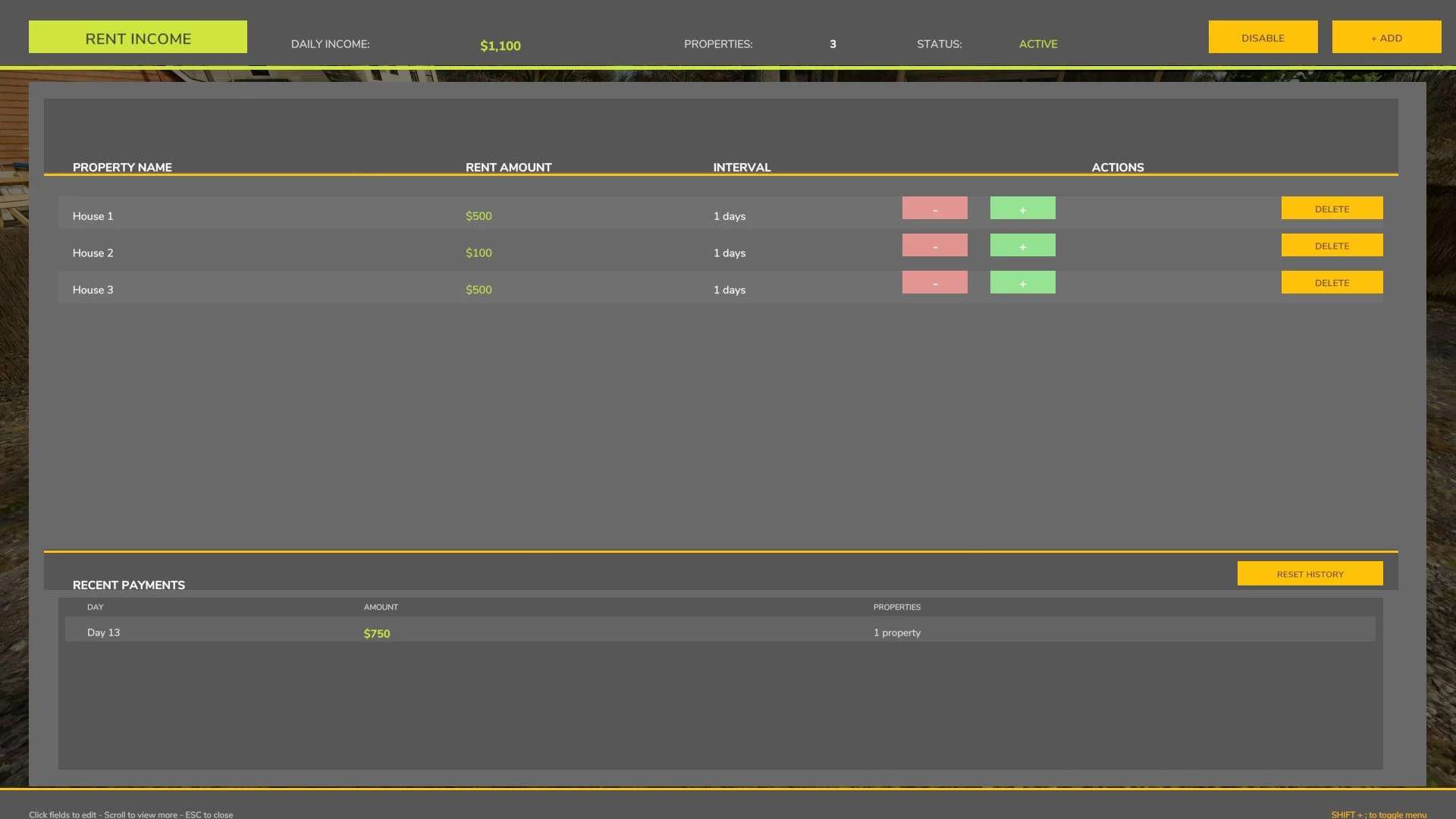 Rent Income Manager v1.0
