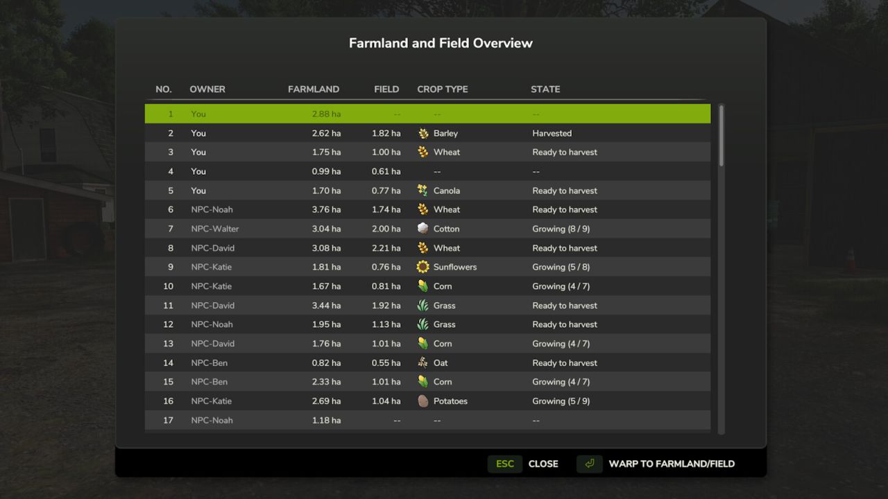 Farmland Overview v1.0.2.0