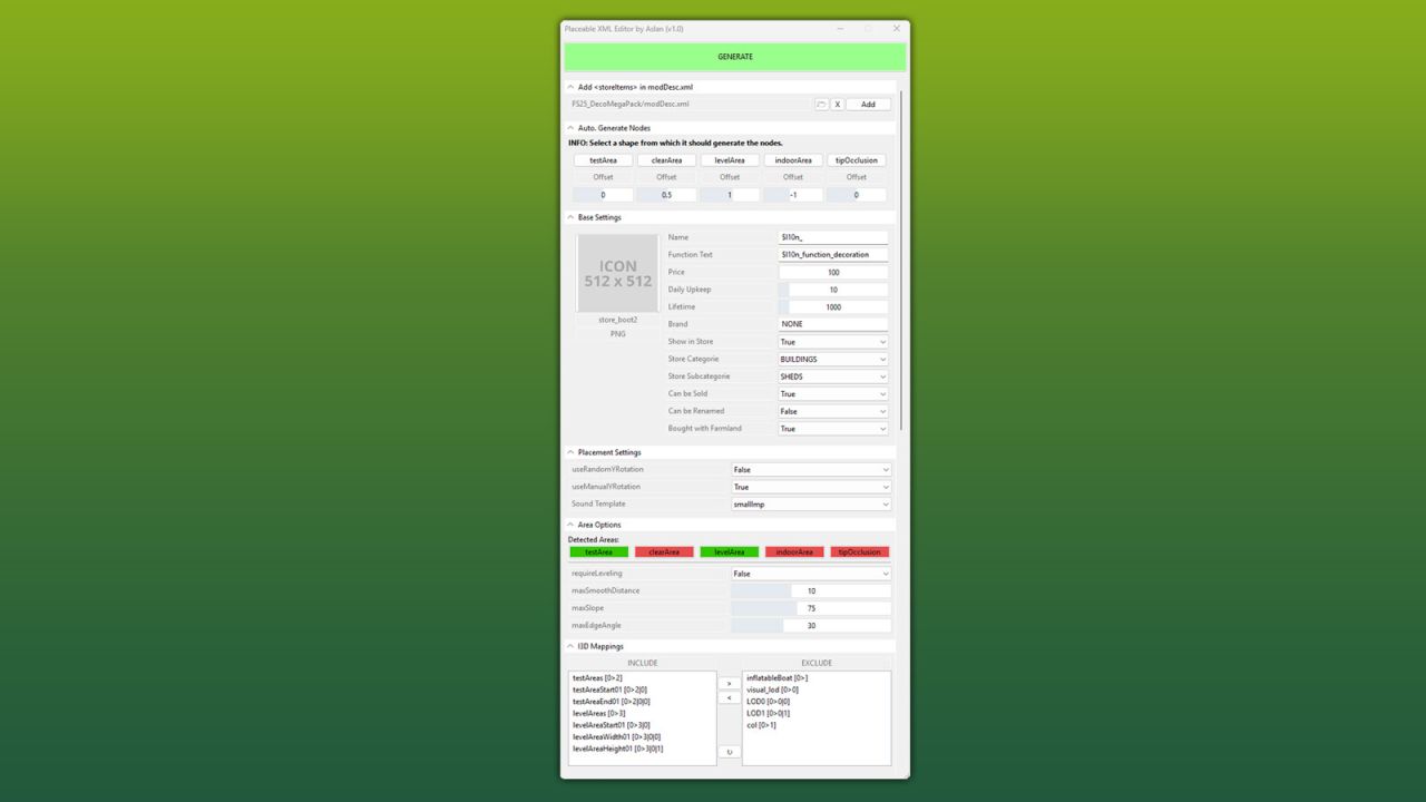 GE10 Script – Placeable XML Editor v1.0.0.1
