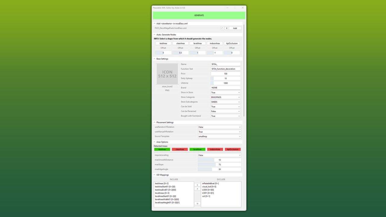 GE10 Script – Placeable XML Editor v1.0