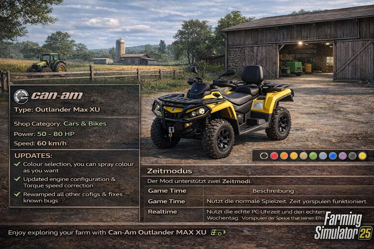 CANAM Outlander Max XU from Highlands Fishing DLC v1.0