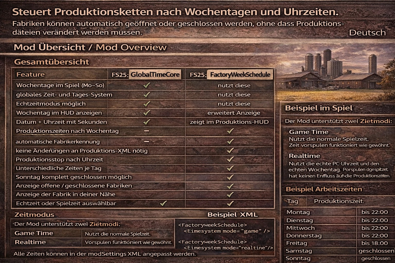 Factory Week Schedule v1.0