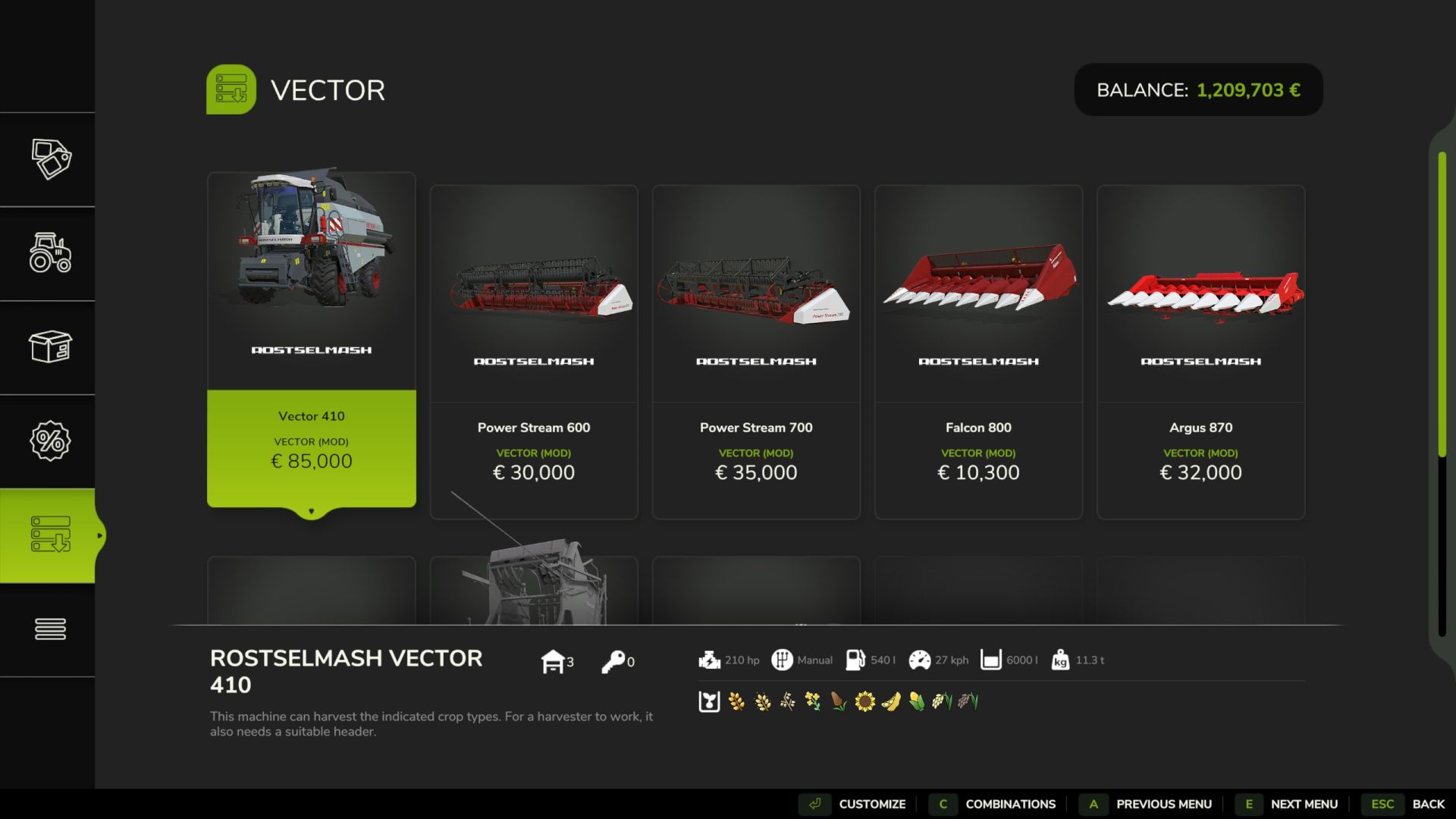 Rostselmash Vector 410 (2009-2023) v1.0