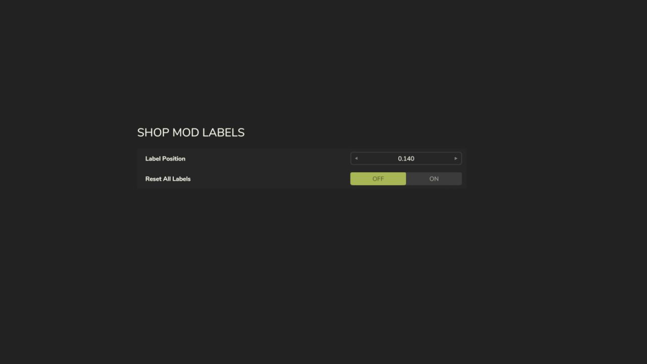 Shop Mod Labels – New And Updated v1.1