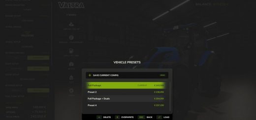 Vehicle Presets v1.0
