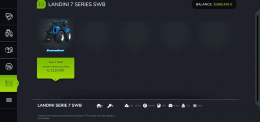 Landini 7 Series SWB v1.1.0.0