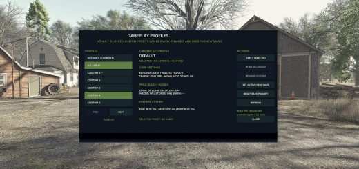 Save Gameplay Settings BETA v1.0
