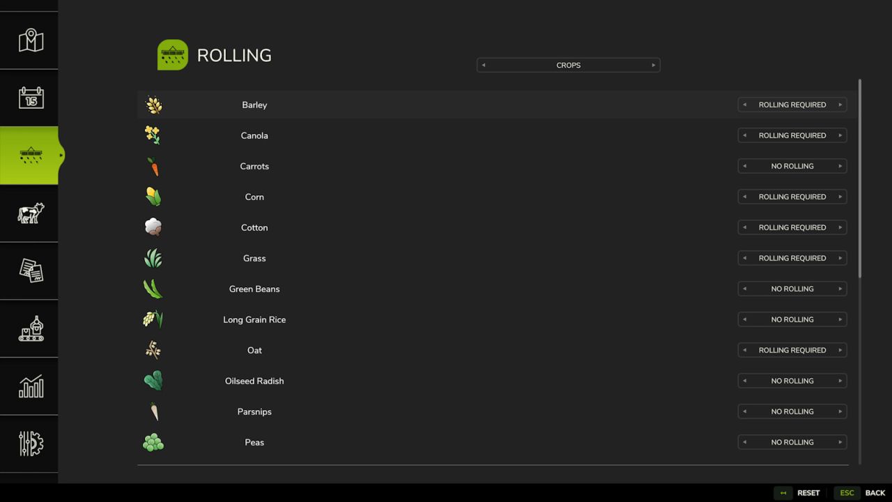 Crop-Dependent Rolling v2.0