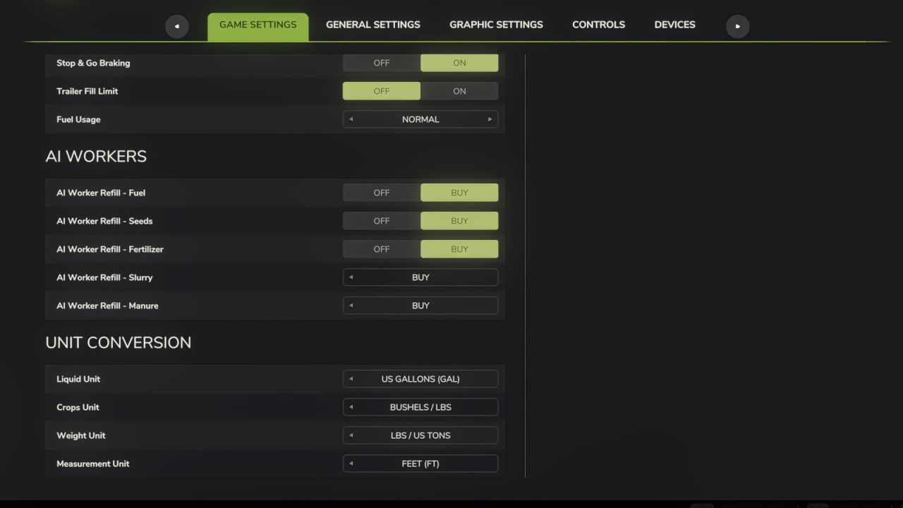 Imperial System Conversion Settings v1.0