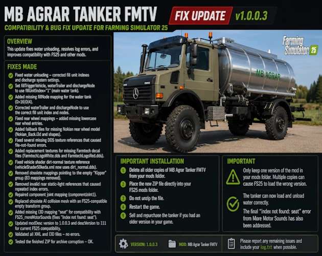 Mercedes-Benz Agrar Truck Tanker v1.0.0.3