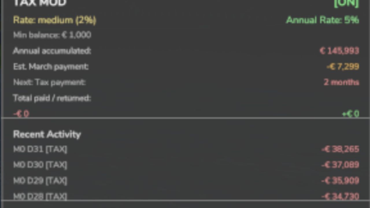Tax Mod v1.1.5.0