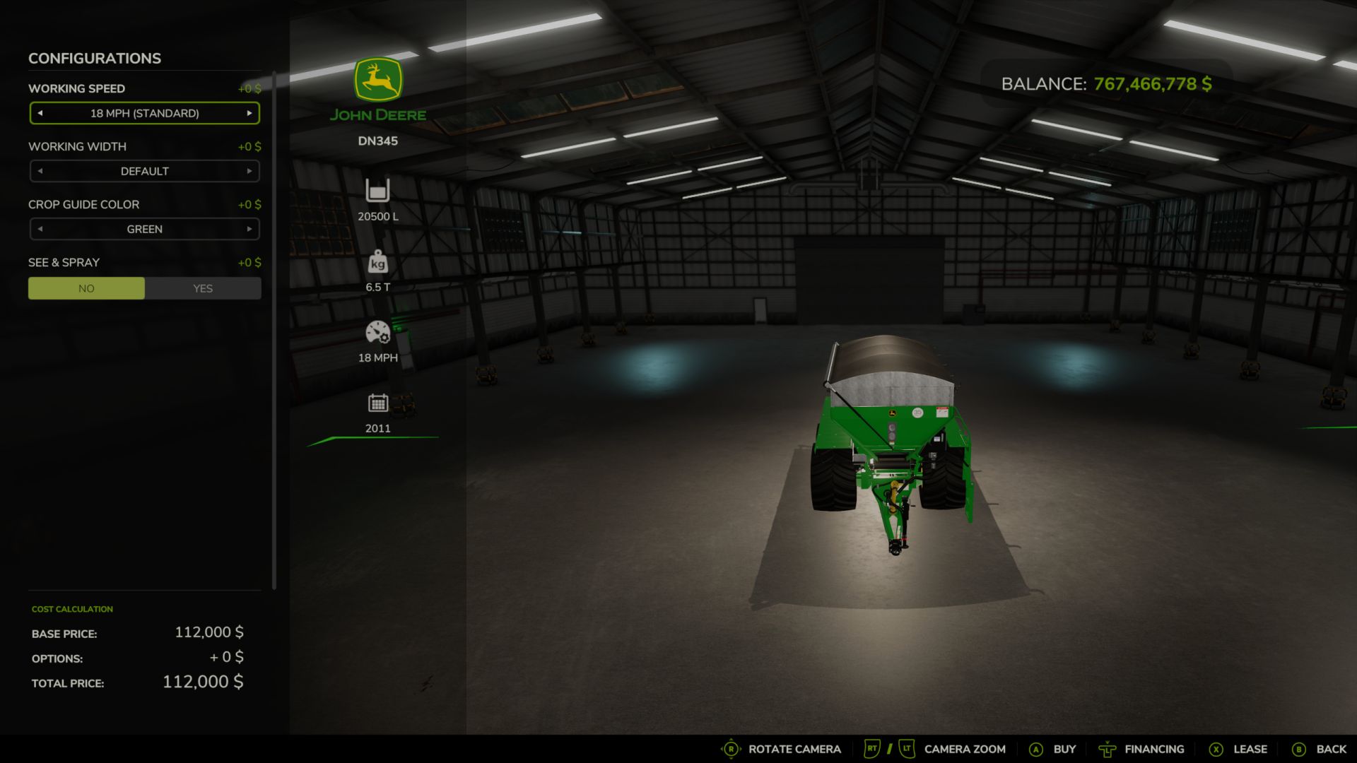 Adjustable working-width configuration BETA 2 v1.0