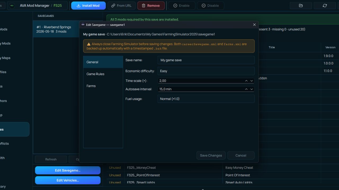 AVA Mod Manager BETA v1.0