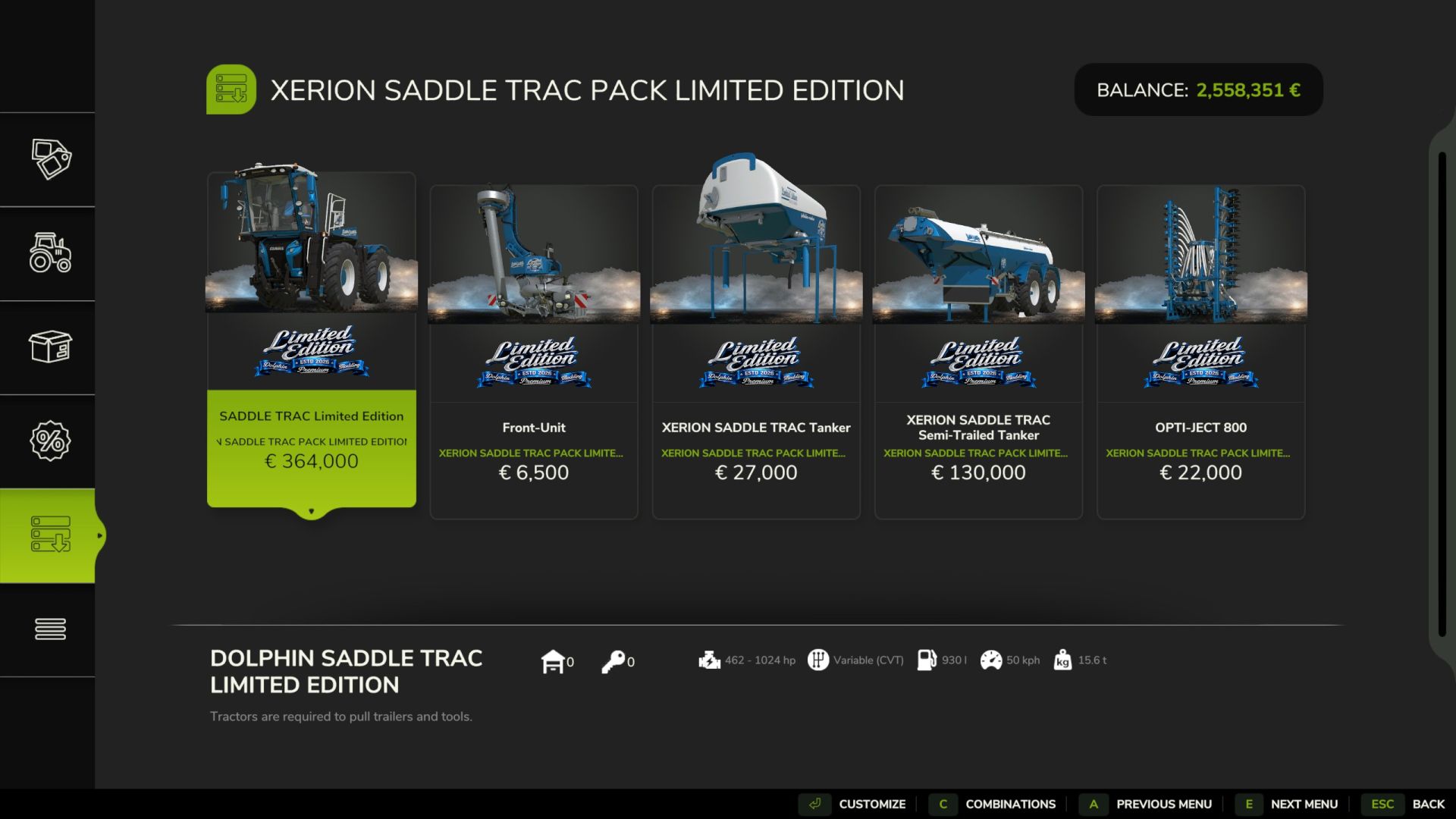 Claas SADDLE TRAC Pack Limited Edition v1.0