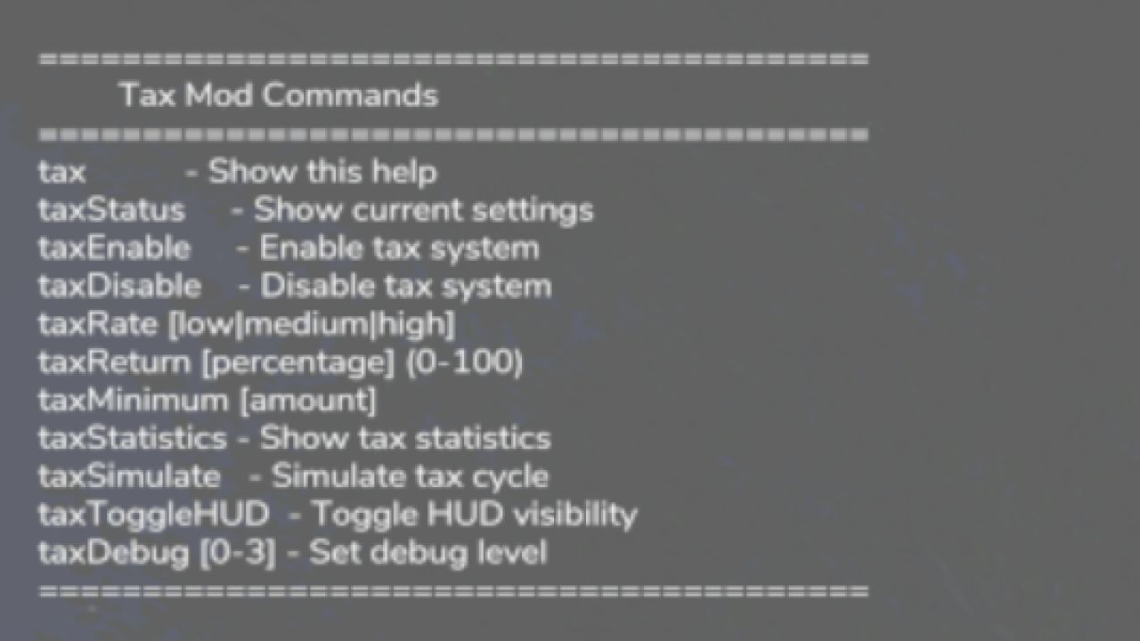 Tax Mod v1.1.6.0